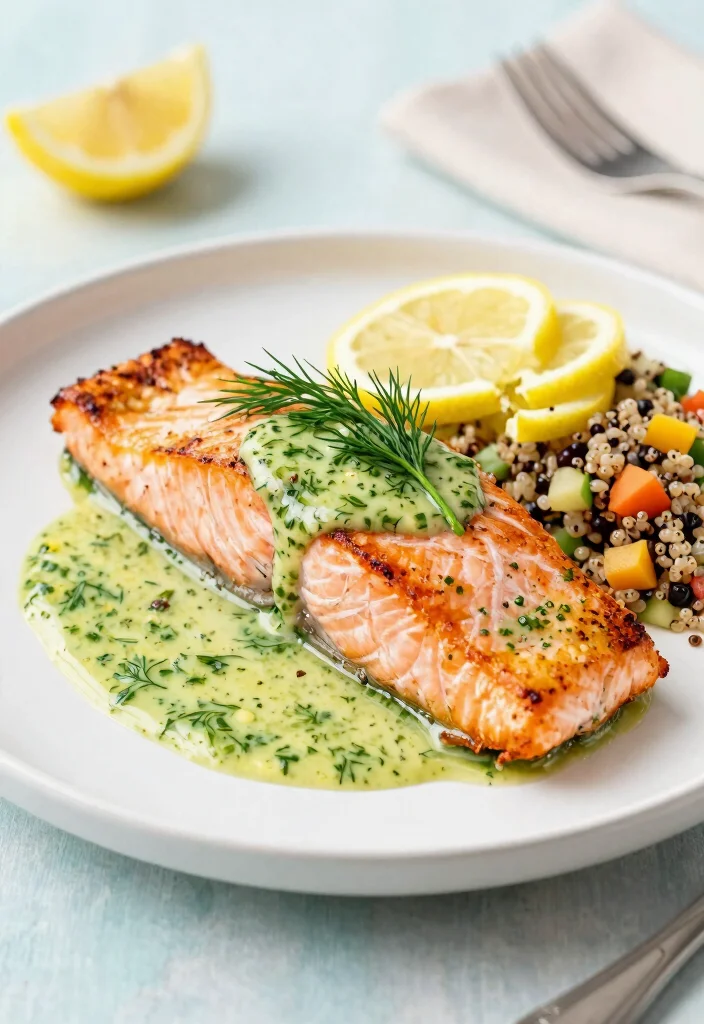 16 Best Air Fryer Meals for Family (Crispy & Fast) - 3. Air Fryer Salmon with Lemon-Dill Sauce 1