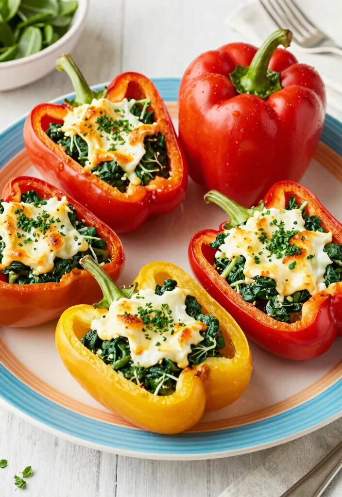 16 Family Friendly Gluten Free Meals Everyone Can Enjoy - 12. Spinach & Cheese Stuffed Peppers 1