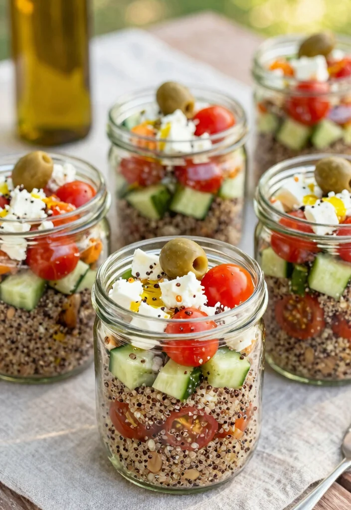 16 Family Picnic Food Ideas That Travel Well (No Mess) - 2. Quinoa Salad Jars 1