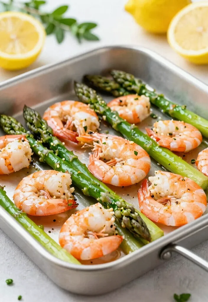 16 Family Sheet Pan Dinners for Easy Cleanup (Less Dishes) - 8. Lemon Garlic Shrimp and Asparagus 1