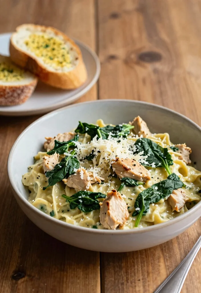 16 Healthy Crockpot Meals for Family: Low Calorie Comfort Food - 11. Chicken and Spinach Alfredo 1