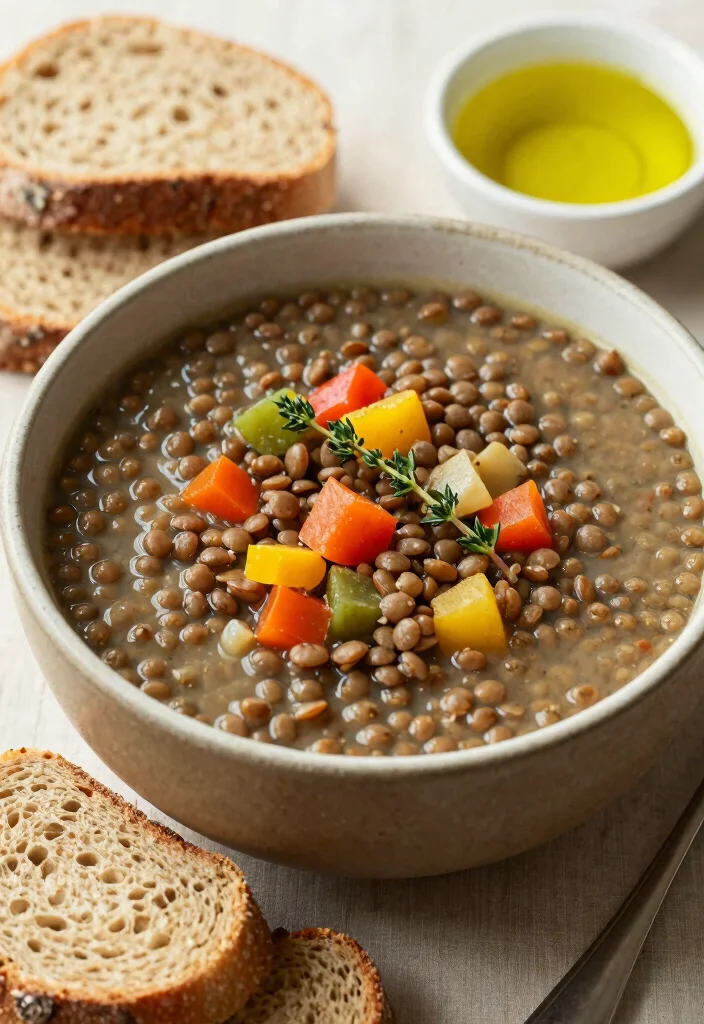 16 Healthy Crockpot Meals for Family: Low Calorie Comfort Food - 12. Rustic Lentil Soup 1