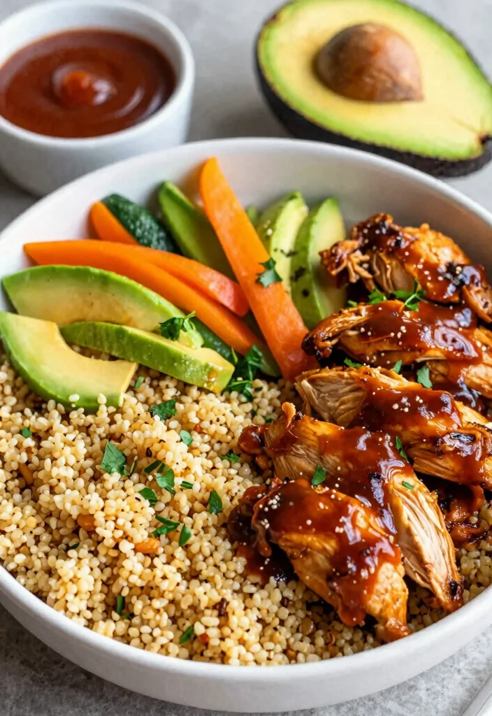 16 Healthy Crockpot Meals for Family: Low Calorie Comfort Food - 13. BBQ Chicken Quinoa Bowls 1