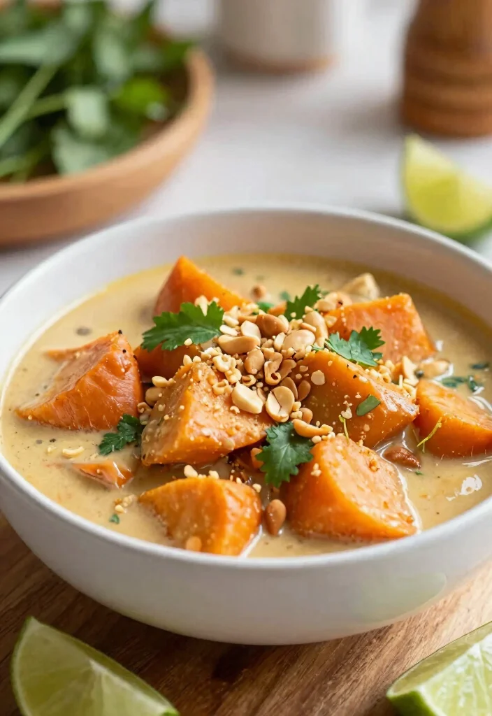 16 Healthy Crockpot Meals for Family: Low Calorie Comfort Food - 7. Thai Peanut Sweet Potato Stew 1