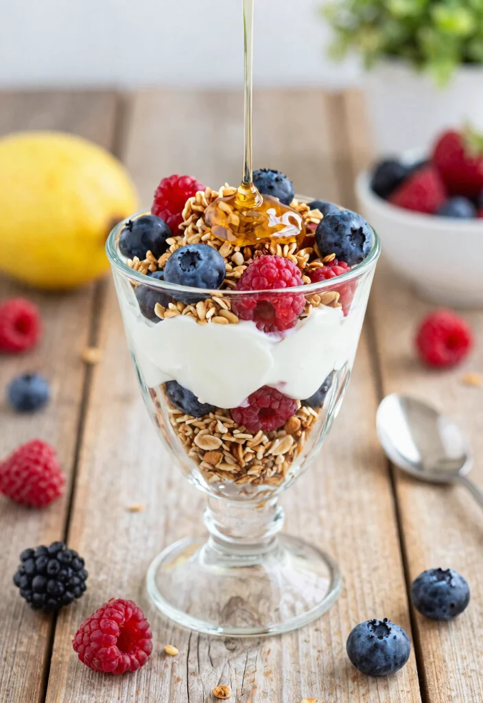 16 Healthy Family Meals on a Budget (Nutritious & Cheap) - 10. Greek Yogurt Parfaits with Fruit and Granola 1