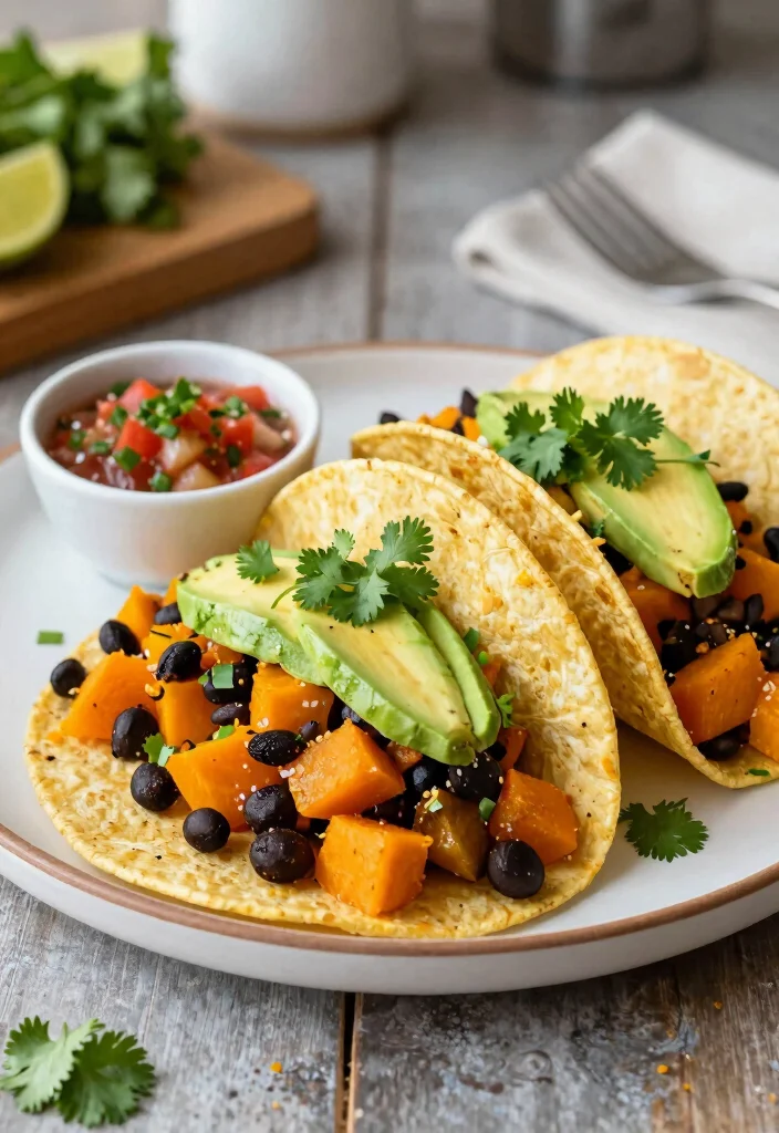 16 Healthy Family Meals on a Budget (Nutritious & Cheap) - 15. Butternut Squash and Black Bean Tacos 1