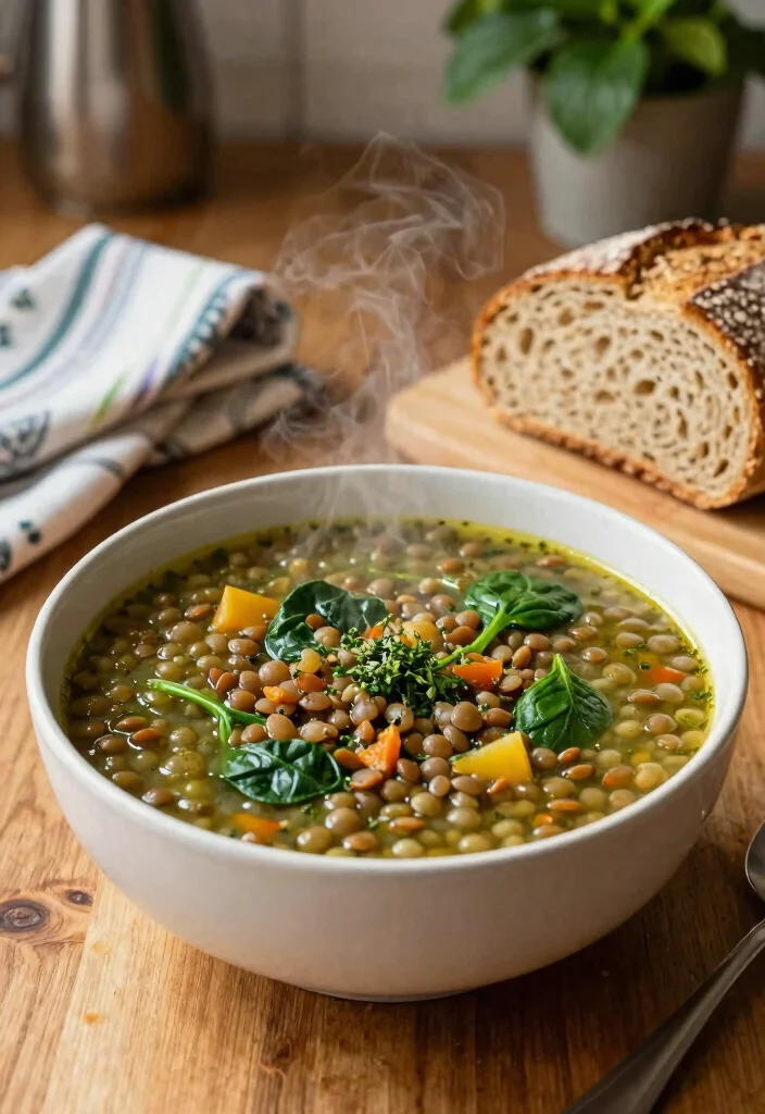 16 Healthy Family Meals on a Budget (Nutritious & Cheap) - 3. Lentil Soup with Spinach 1