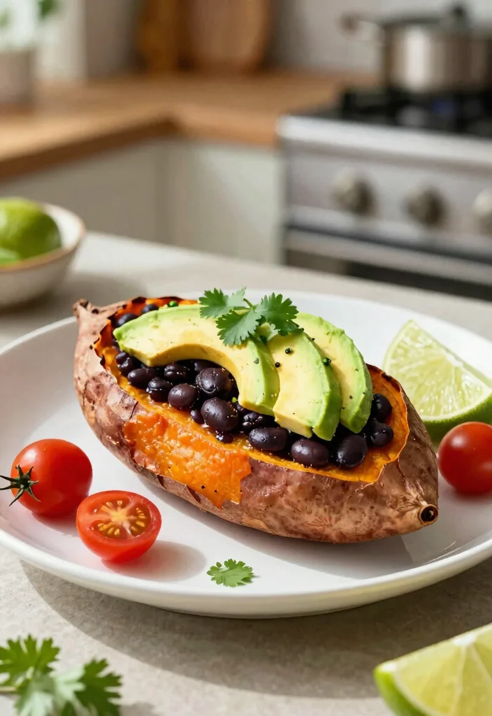 16 Healthy Family Meals on a Budget (Nutritious & Cheap) - 6. Baked Sweet Potatoes with Black Beans 1