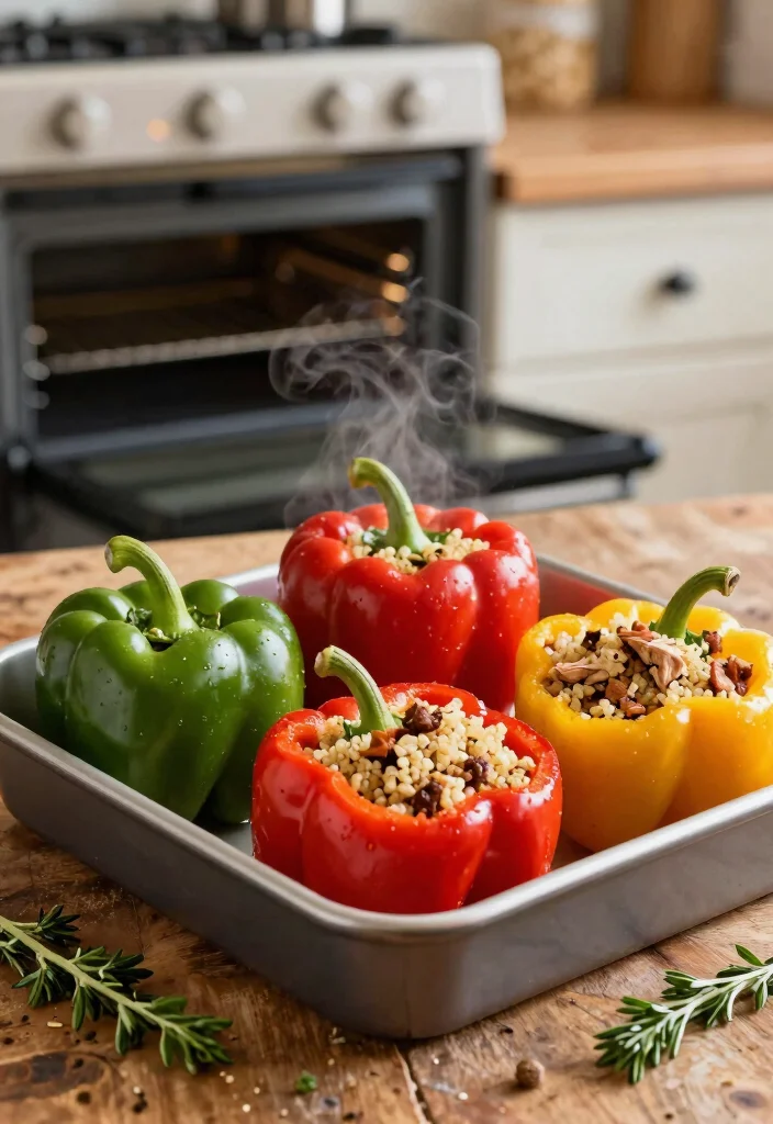 16 Healthy Family Meals on a Budget (Nutritious & Cheap) - 8. Stuffed Bell Peppers with Quinoa and Turkey 1