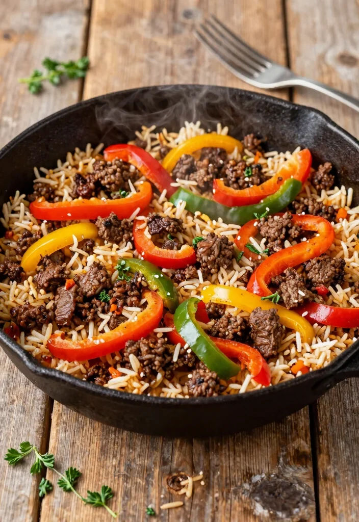16 Meals to Make for Family When You Don't Know What to Cook - 4. Skillet Beef and Rice 1