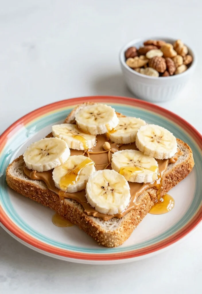17 Cheap Healthy Meals for a Week Family of 4 - 16. Peanut Butter Banana Toast 1