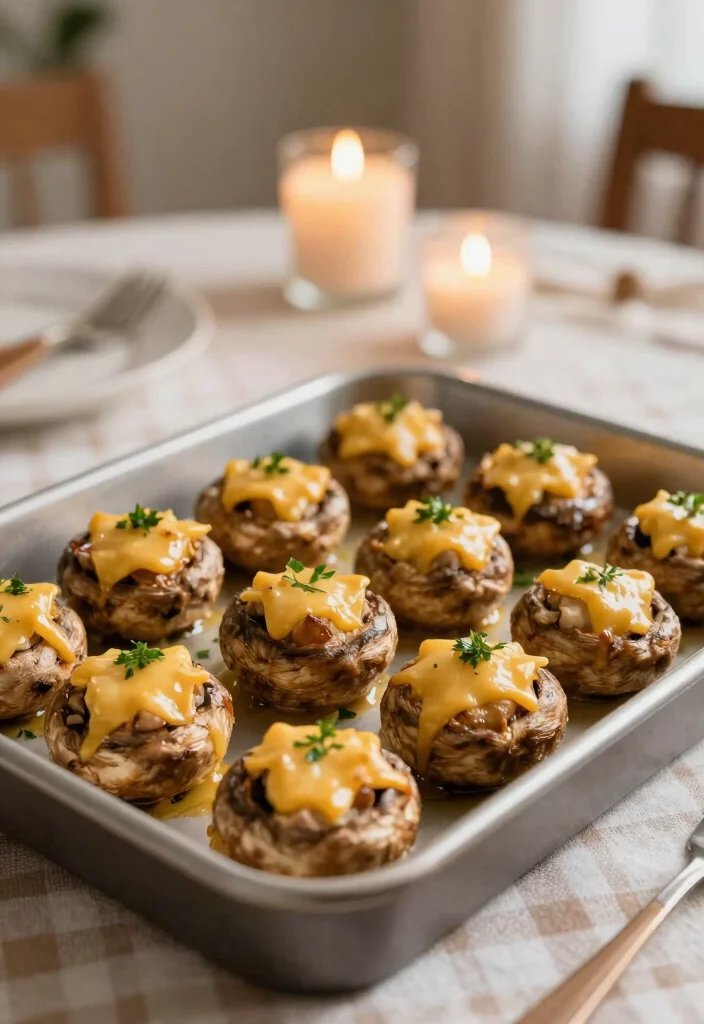 17 Family Get Together Food Ideas Everyone Will Love - 4. Savory Spinach and Cheese Stuffed Mushrooms 1