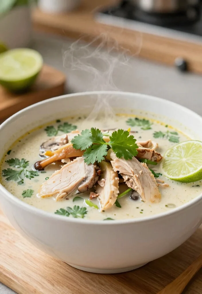 17 Healthy Dinner Recipes for Family Chicken (Quick & Moist) - 17. Thai Coconut Soup with Chicken 1