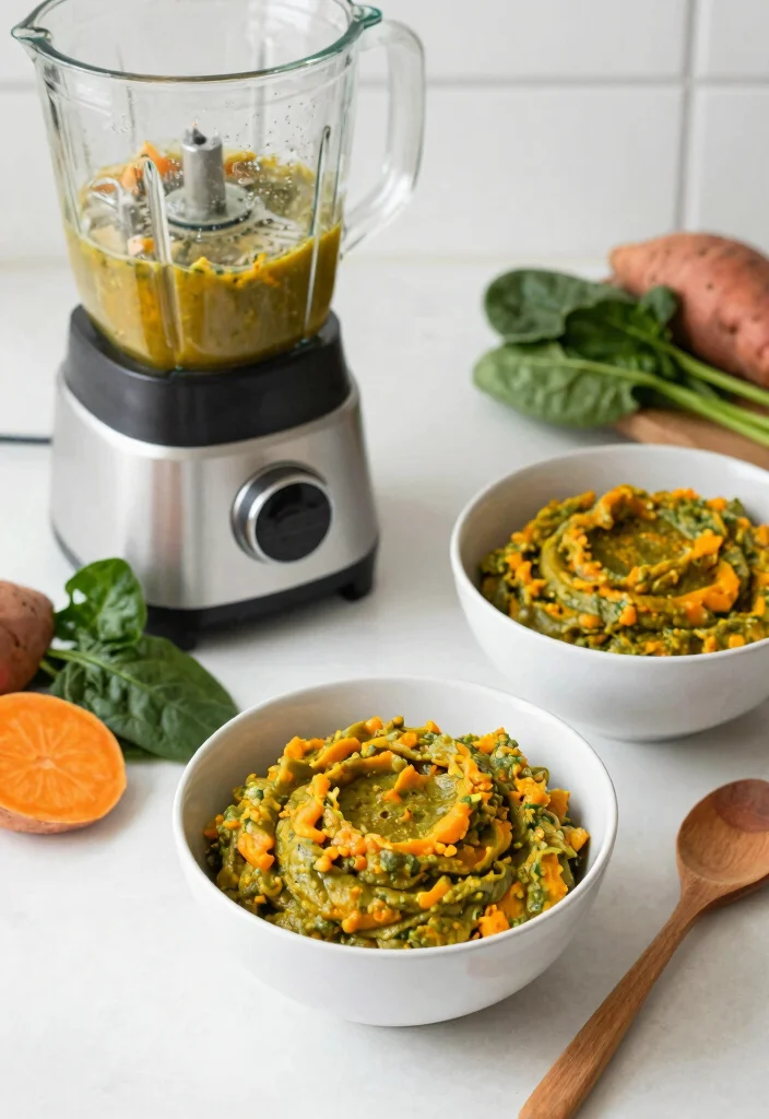 17 New Baby Meals for Family (Freezer Friendly & Giftable) - 1. Sweet Potato and Spinach Puree 1