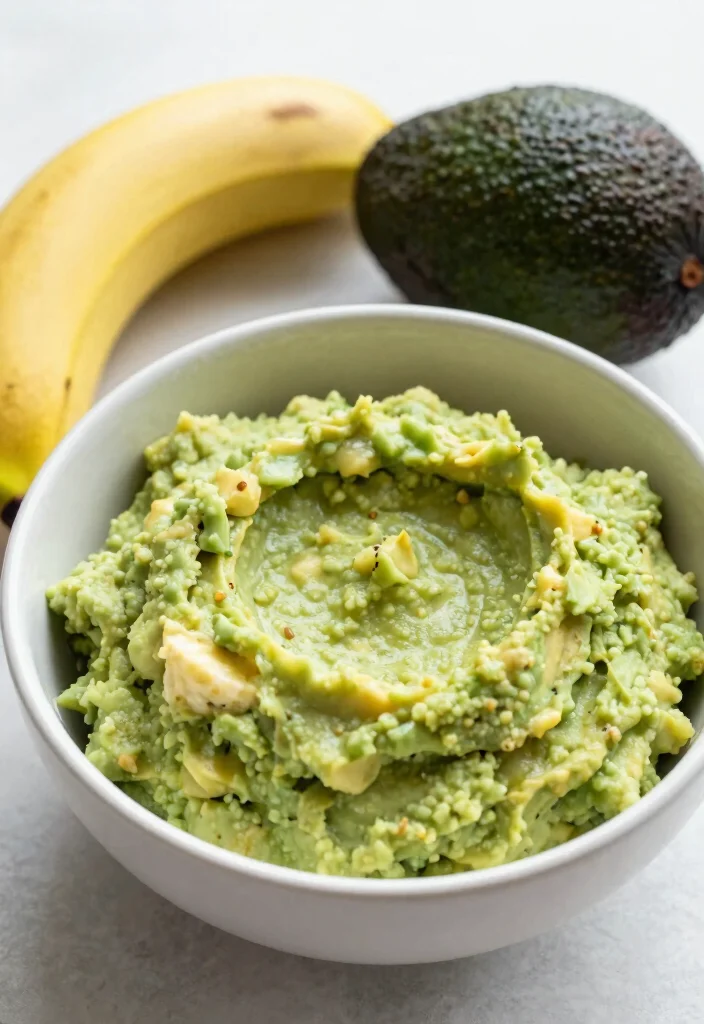 17 New Baby Meals for Family (Freezer Friendly & Giftable) - 14. Creamy Avocado and Banana Mash 1