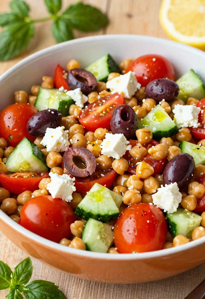 17 Quick Weeknight Meals for Family Healthy & Fast - 4. Mediterranean Chickpea Salad with Feta 1