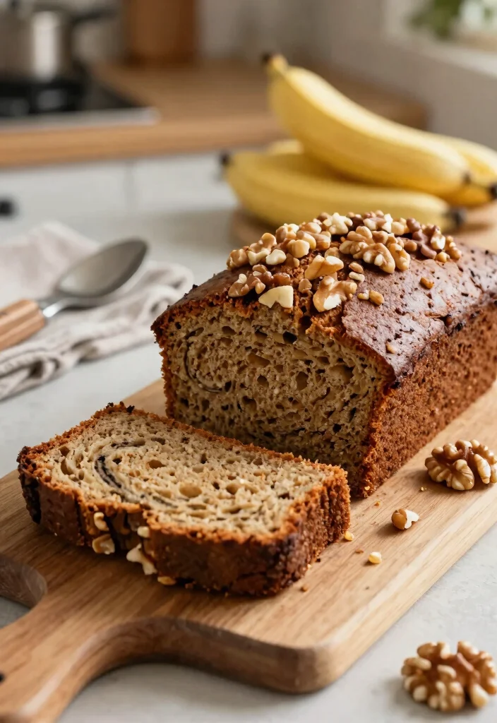 18 Easy Meals for Sick Family (Comforting & Healing Recipes) - 12. Banana Bread with Walnuts 1