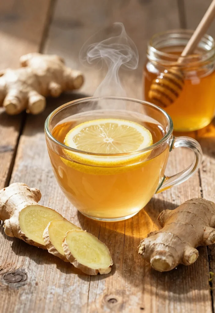 18 Easy Meals for Sick Family (Comforting & Healing Recipes) - 5. Ginger Tea with Honey 1