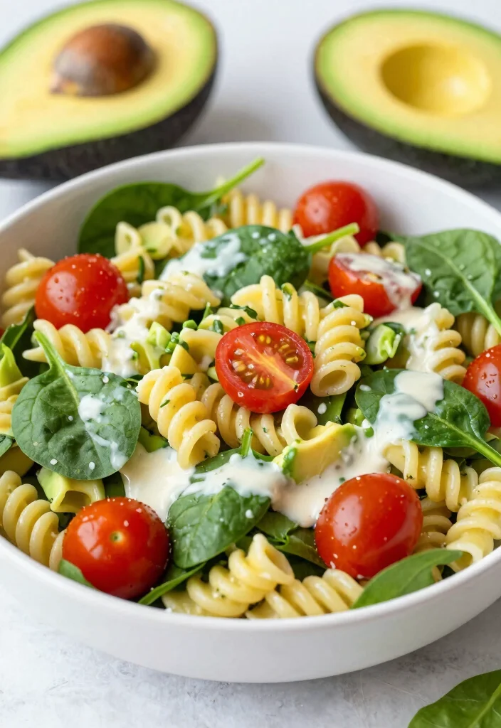 18 Family Friendly Dairy Free Meals: Creamy & Delicious - 10. Spinach and Avocado Pasta Salad 1