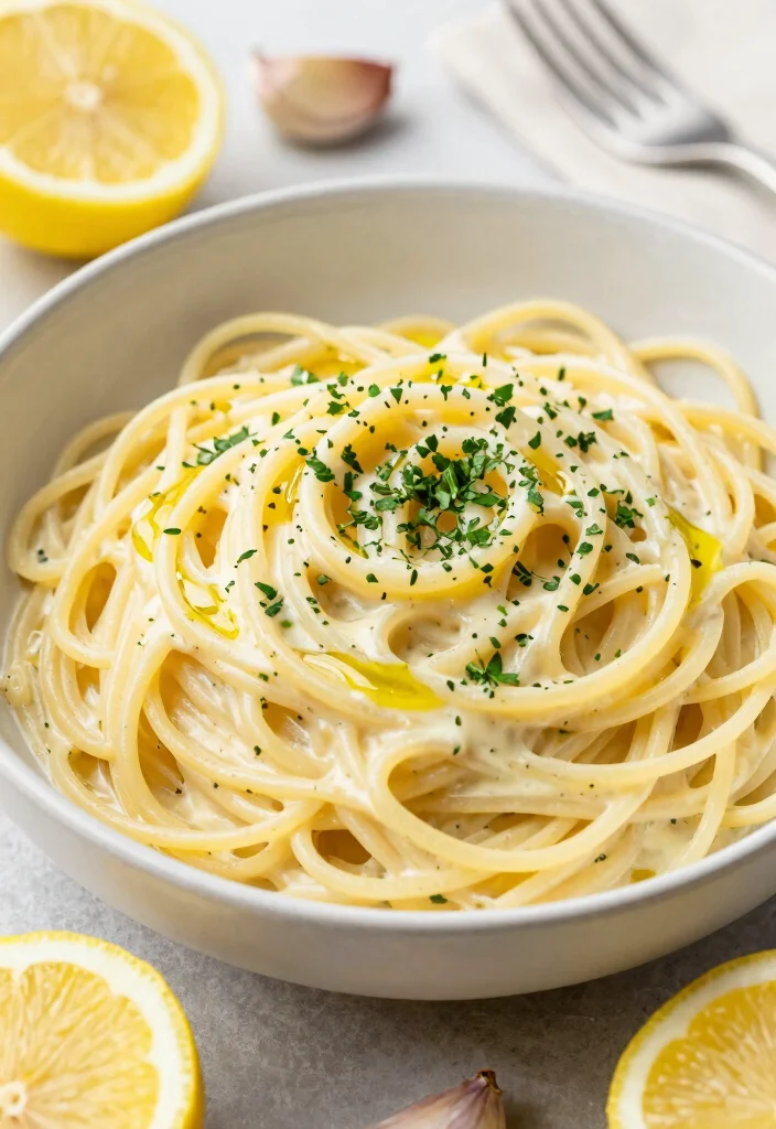 18 Family Friendly Dairy Free Meals: Creamy & Delicious - 12. Creamy Lemon Garlic Pasta 1