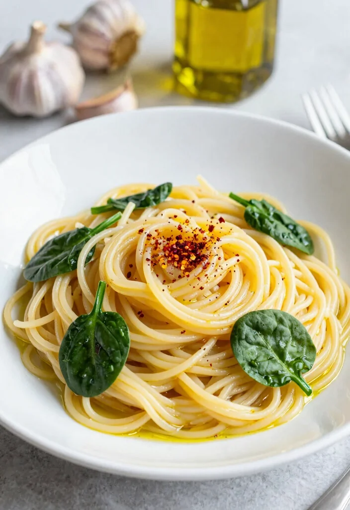 18 Family Friendly Dairy Free Meals: Creamy & Delicious - 13. Spaghetti Aglio e Olio with Spinach 1