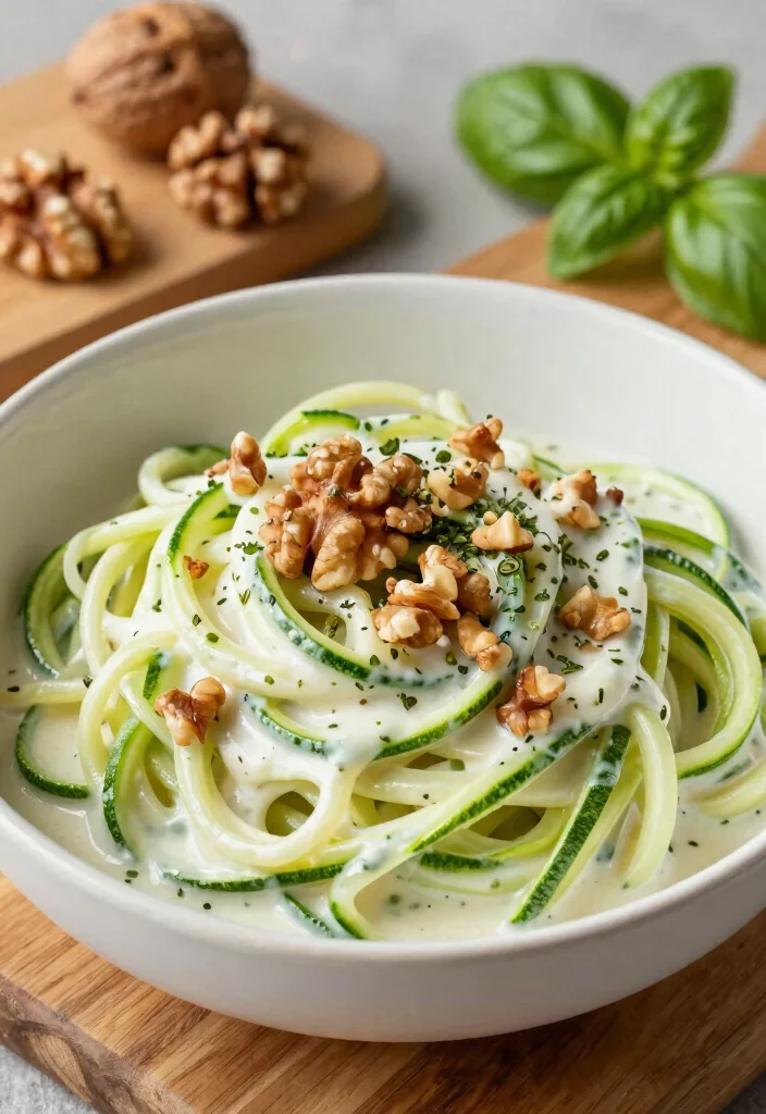 18 Family Friendly Dairy Free Meals: Creamy & Delicious - 9. Creamy Zucchini Noodles with Walnut Sauce 1