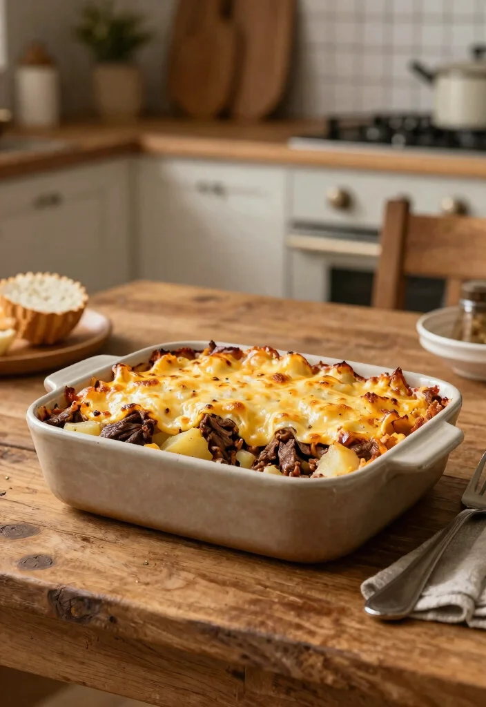 18 Family Meals with Ground Beef (Cheap & Filling) - 10. Beef and Potato Casserole 1