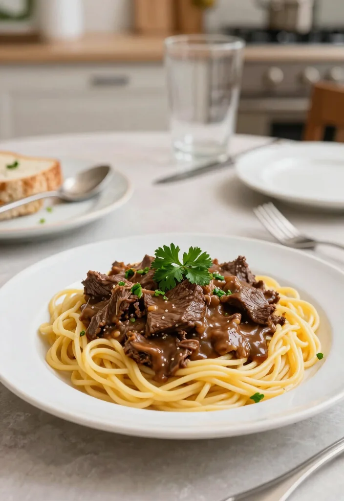 18 Family Meals with Ground Beef (Cheap & Filling) - 7. Beef Stroganoff 1