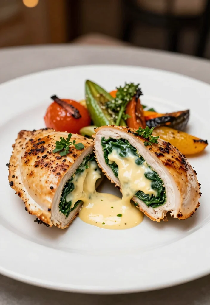 18 Juicy Air Fryer Chicken Meals for Family Dinners - 11. Spinach and Cheese Stuffed Chicken 1