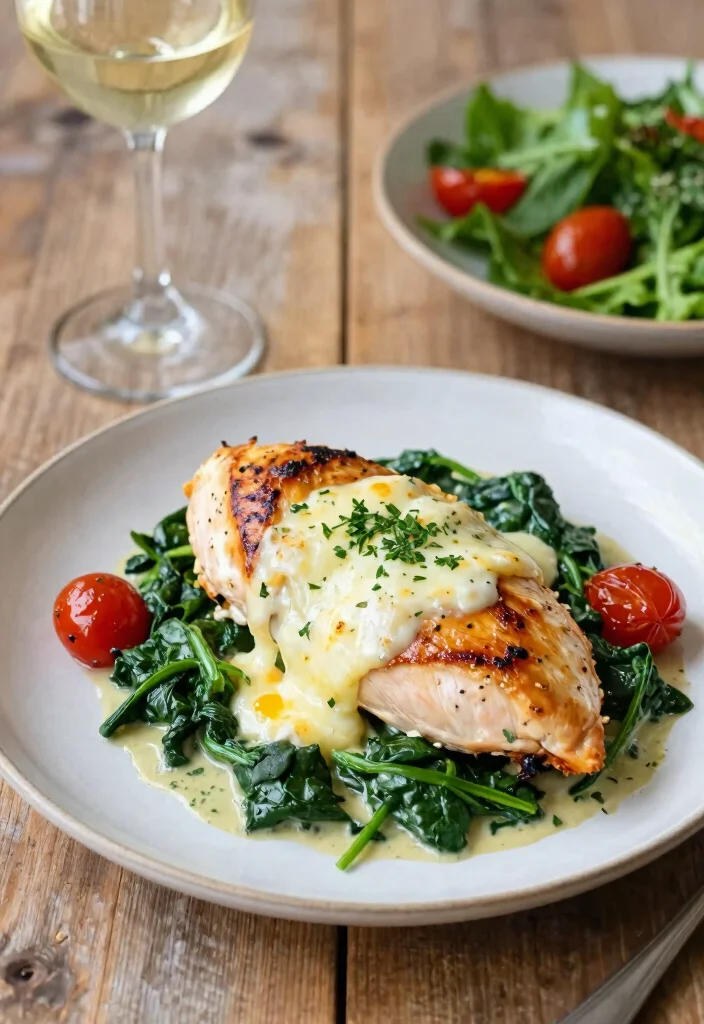 18 Low Carb High Protein Family Meals for Weight Loss - 2. Creamy Spinach and Cheese Stuffed Chicken Breast 1