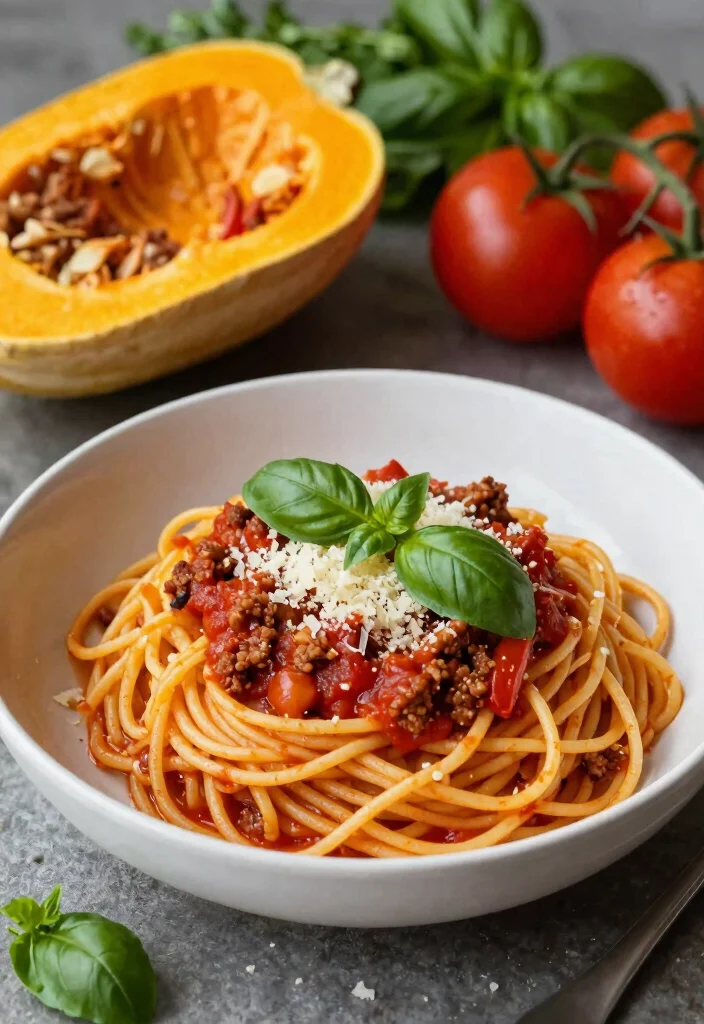 18 Low Carb High Protein Family Meals for Weight Loss - 5. Spaghetti Squash Bolognese 1
