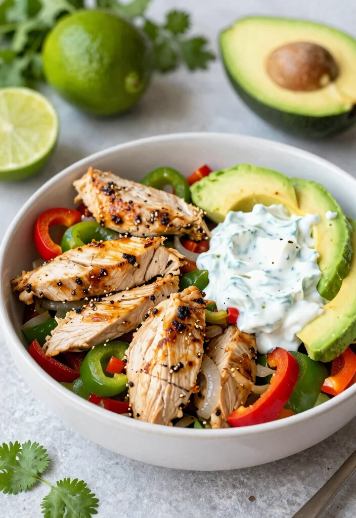 18 Low Carb High Protein Family Meals for Weight Loss - 9. Chicken Fajita Bowl 1