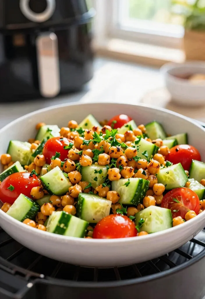 19 Air Fryer Meals for Family Healthy & Oil-Free - 7. Air Fryer Chickpea Salad 1