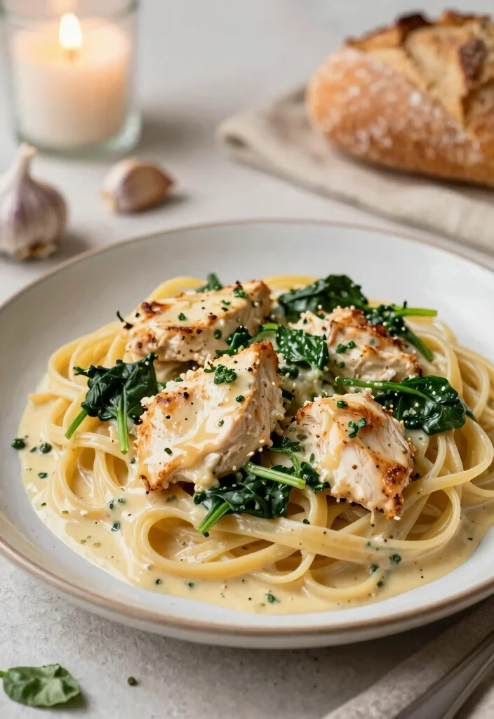 19 Easy Large Family Meals That Will Save Your Weeknights - 7. Creamy Garlic Chicken with Spinach 1