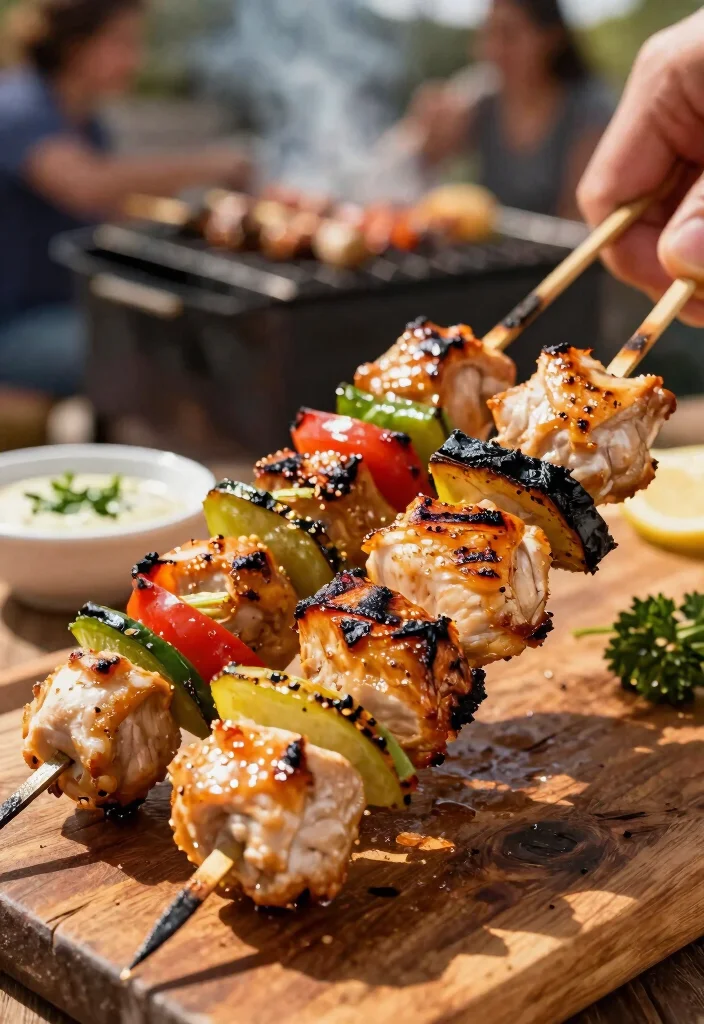 19 Family BBQ Ideas Food & Sides for Summer Grilling - 1. Grilled Chicken Skewers with Veggies 1