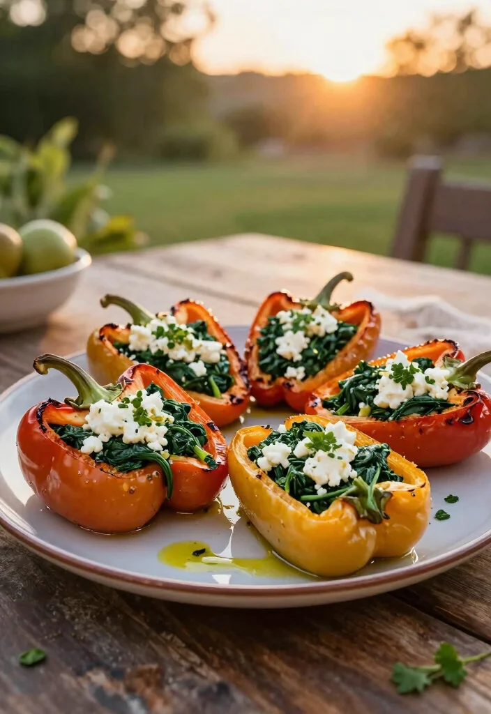 19 Family BBQ Ideas Food & Sides for Summer Grilling - 10. Spinach and Feta Stuffed Peppers 1