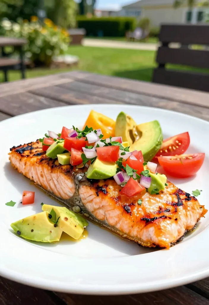 19 Whole 30 Family Meals Kids Will Love (Compliant & Tasty) - 12. Grilled Salmon with Avocado Salsa 1