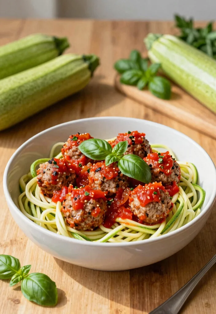 19 Whole 30 Family Meals Kids Will Love (Compliant & Tasty) - 3. Zucchini Noodles with Meatballs 1
