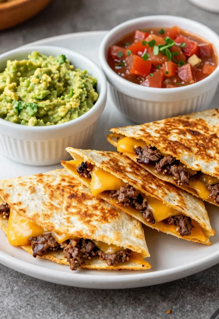 20 Cheap Large Family Meals Ground Beef Recipes - 12. Beef and Cheese Quesadillas 1