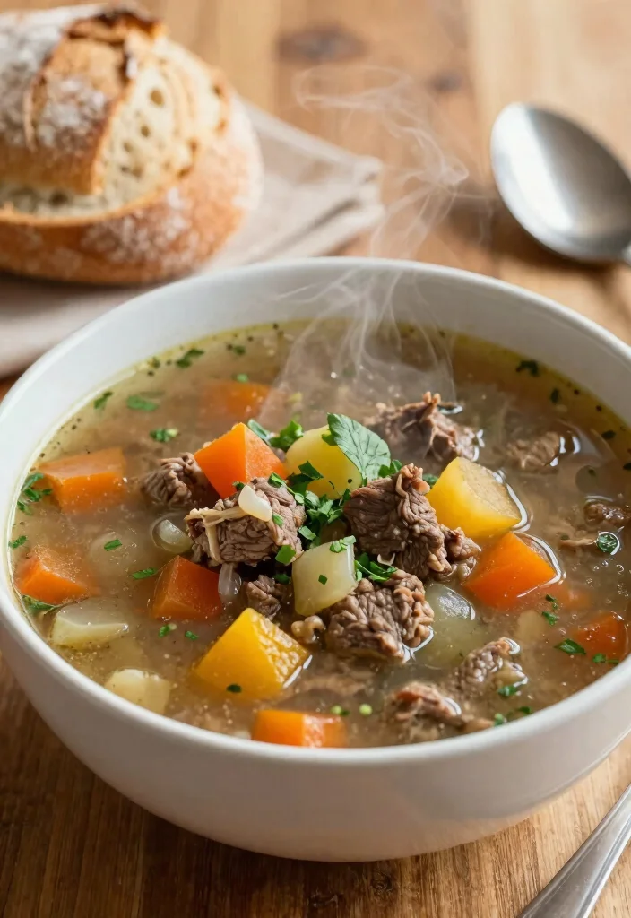 20 Cheap Large Family Meals Ground Beef Recipes - 14. Ground Beef and Vegetable Soup 1