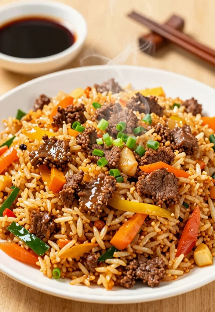 20 Cheap Large Family Meals Ground Beef Recipes - 19. Beef Fried Rice 1