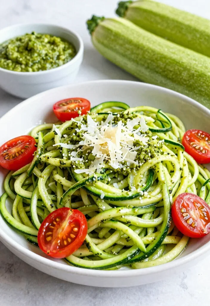 20 Easy Healthy Dinner Recipes for Family (Budget Friendly Guide) - 14. Pesto Zucchini Noodles 1