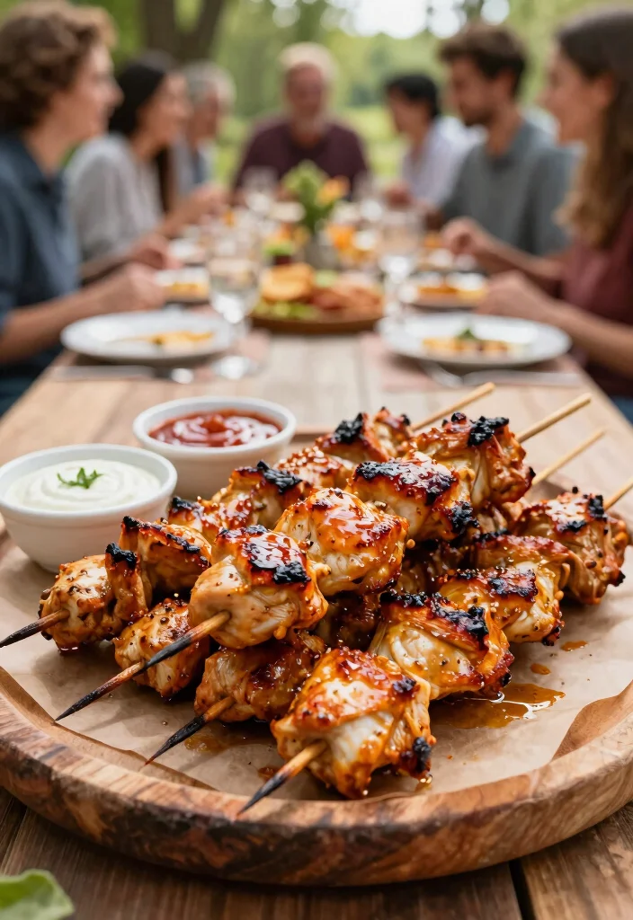 20 Family Reunion Food Ideas to Feed a Giant Crowd Easily - 12. Chicken Skewers 1