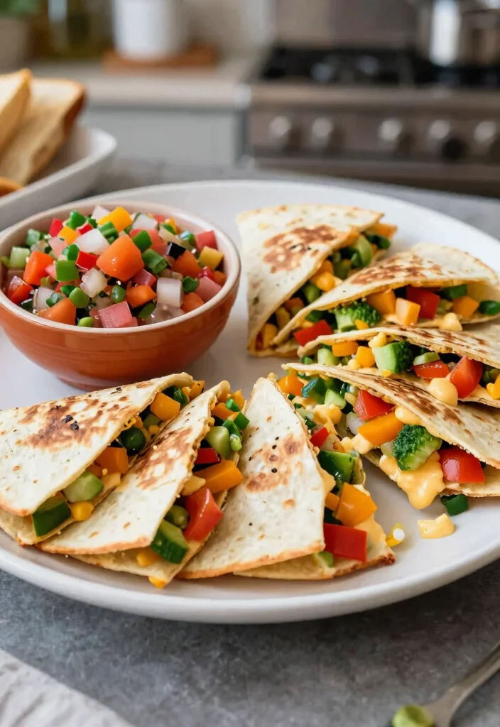 20 Healthy Family Meals Picky Eaters Won't Complain About - 17. Rainbow Veggie & Cheese Quesadillas 1