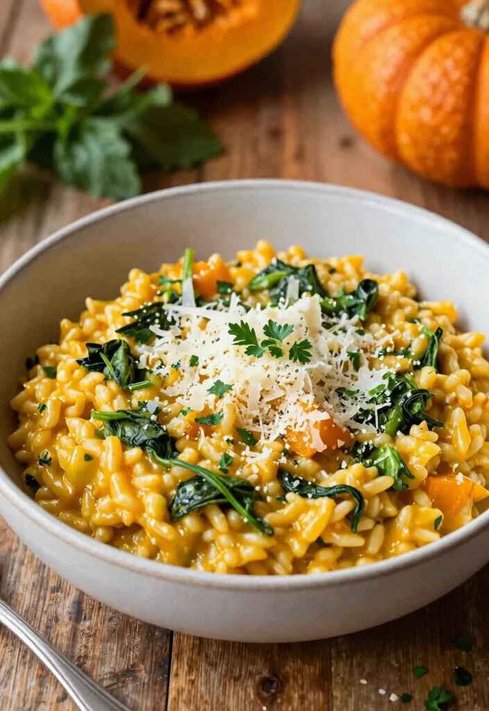 20 Healthy Family Meals Picky Eaters Won't Complain About - 18. Pumpkin & Spinach Risotto 1