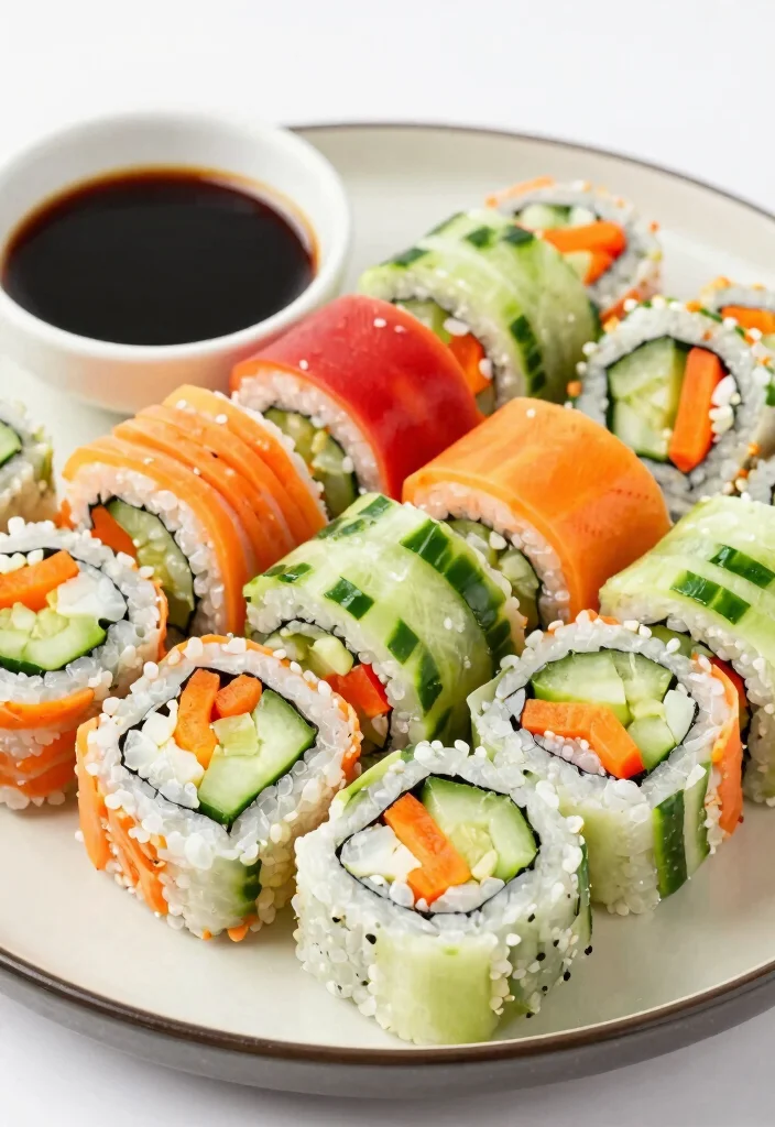 20 Healthy Family Meals Picky Eaters Won't Complain About - 4. Homemade Vegetable Sushi Rolls 1