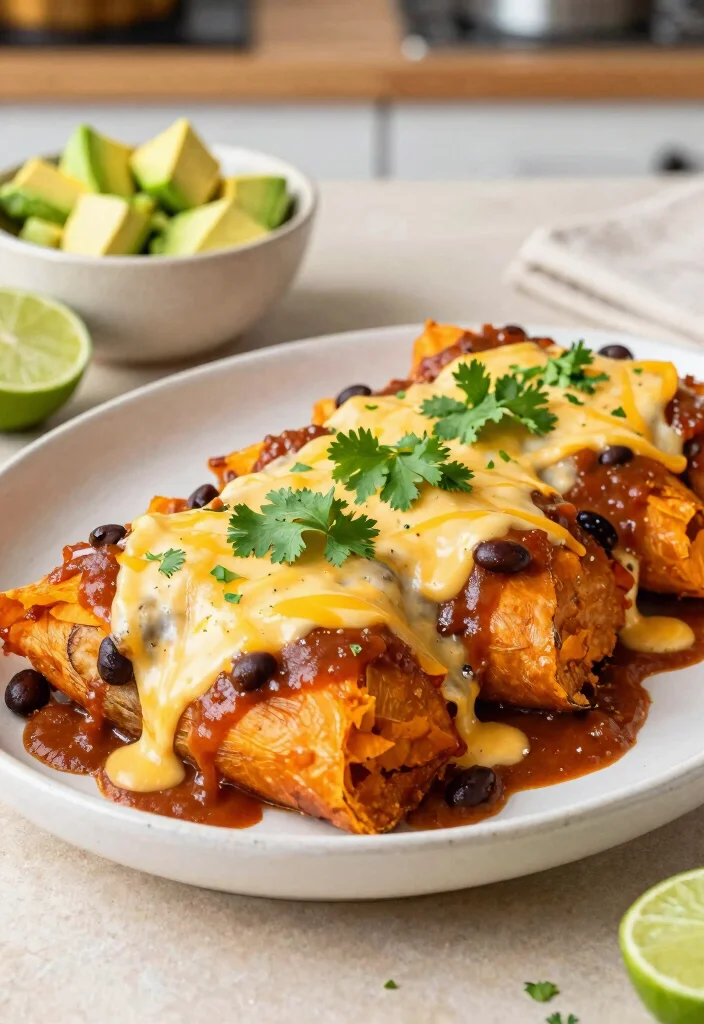 20 Healthy Family Meals Picky Eaters Won't Complain About - 5. Sweet Potato & Black Bean Enchiladas 1