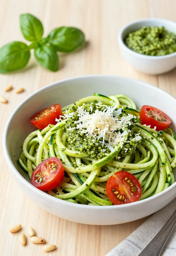 20 Low Carb Meals for the Whole Family (No Separate Dinners!) - 2. Zucchini Noodles with Pesto 1