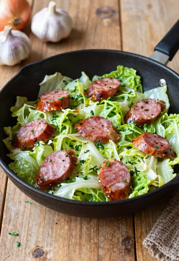 20 Soul Food Dinner Ideas Black Family Traditions (Classic & Modern) - 20. Cabbage and Sausage Skillet 1