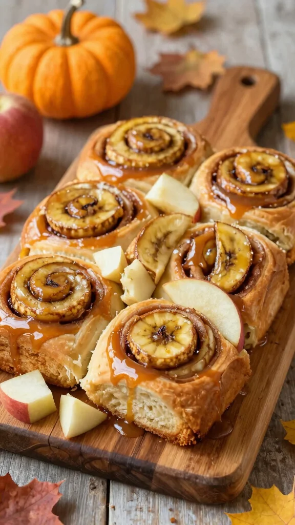 11 Banana Bread Cinnamon Rolls Recipes for a Sweet and Cozy Homemade Bake - 11. Caramel Apple Banana Bread Cinnamon Rolls 1